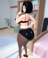 3d ass big_ass big_breasts black_bra black_lipstick black_nail_polish black_panties bra breasts danganronpa danganronpa_v3 eyeshadow goth gothic huge_ass huge_breasts lipstick nail_polish packed_mushrooms panties pantyhose smooth_skin thick_thighs wide_hips yumeno_himiko