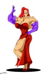 abs biceps breasts female hair jessica_rabbit long_hair matl muscles muscular muscular_arms muscular_female muscular_legs muscular_thighs pecs red_hair transparent_background who_framed_roger_rabbit