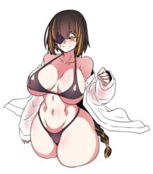 1girls bikini eyepatch girls'_frontline h_earth large_breasts m16a1_(girls'_frontline) solo tagme thick thick_thighs