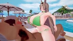 1boy 1girls animal_ears animal_tail animated ass beach_chair bikini breasts brown_hair cock curvy curvy_female curvy_figure fat_man horse_girl huge_ass huge_breasts huge_cock koikatsu long_hair old_man pool pool_sex poolside sex squirting sunglasses sunglasses_on_head tagme tongue tongue_out ugly_man video voluptuous voluptuous_female