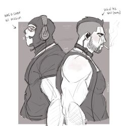 2boys bara blushing call_of_duty call_of_duty:_modern_warfare_2 ghost_(modern_warfare_2) jonarart_(artist) muscular_human muscular_male safe simon_riley smoking soap_(modern_warfare_2) white_male yaoi