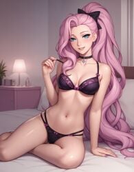 1girls ai_generated gloriousevolution34 league_of_legends league_of_legends:_wild_rift lingerie long_hair medium_breasts pink_hair riot_games seductive seraphine_(league_of_legends) seraphine_indie solo solo_female solo_focus video_games