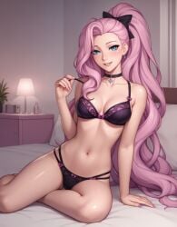 1girls ai_generated gloriousevolution34 league_of_legends lingerie long_hair medium_breasts pink_hair riot_games seductive seraphine_(league_of_legends) seraphine_indie solo solo_female solo_focus video_games