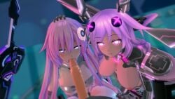 1futa 2girls 3d animated assisted_fellatio big_breasts black_heart blue_eyes bodysuit censored cleavage female forced_oral futa_on_female futa_with_female futanari glowing_eyes goddess hair_ornament hand_on_head light-skinned_female light_skin long_hair looking_at_viewer mp4 nepgear neptune_(neptunia) neptunia_(series) nipples no_sound noire oral penis pink_eyes pink_hair pov purple_hair purple_heart_(neptunia) purple_sister seductive_look sisters tagme taihou1944 video