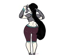 1girls ass black_hair black_strategy cartoon_network female female_only ok_k.o.!_let's_be_heroes solo