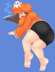 1girls barefoot big_ass clothed clothing evilmoomy female female_only fully_clothed guilty_gear huge_ass may_(guilty_gear) sleeping solo spats takamoom thick_thighs