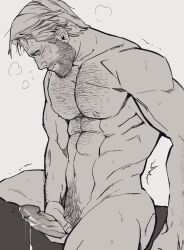 1boy arthur_morgan bara beard blush bonjourdraws cum cum_drip cum_dripping_from_penis daddy erection genital_fluids hairy_chest male male_focus male_nipples male_only male_pubic_hair masturbation mature_male muscular_male nipples nude penis red_dead_redemption_(series) red_dead_redemption_2 rockstar_games