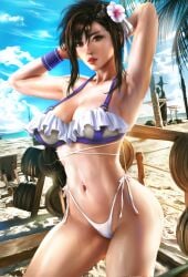 bikini breasts cleavage final_fantasy final_fantasy_vii final_fantasy_vii_rebirth final_fantasy_vii_remake logan_cure square_enix swimsuit thong_bikini tifa_lockhart toned toned_female