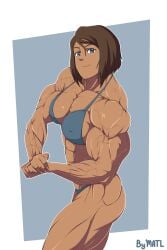 1girls abs avatar_legends biceps blue_eyes breasts brown_hair dark-skinned_female dark_skin female hair korra matl muscles muscular muscular_arms muscular_female muscular_legs muscular_thighs pecs the_avatar the_legend_of_korra water_tribe