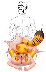 1boy 1girls breasts bubble_butt doggy_style garfield_(series) garfield_the_cat heykerart huge_ass huge_breasts jon_arbuckle paramount_pictures paws,_inc. sex sex_from_behind thick_ass