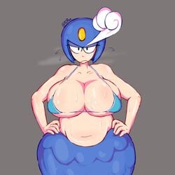 belly big_breasts bikini fupoo helmet mega_man mega_man(classic) mermaid micro_bikini nipple_bulge splash_woman steam tagme