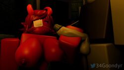 34goondyr 3d animated big_breasts big_penis demon demon_girl eyepatch faceless_male handjob loop purple_eyes red_body red_hair roblox robloxian tagme text video