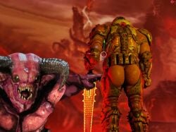 1boy ass baron_of_hell_(doom) big_ass big_butt bubble_butt doom doom_slayer_(doom) hairy_ass male male_only meme muscular muscular_male naughty_po rear_view solo solo_male