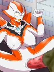 1girls alien alien_girl big_breasts breasts busty creople faceless_male giantess grigio_gets_raped horsecock huge_breasts minato_asahi_(grigio) nipples penetration penis thick_thighs ultraman_(franchise) ultraman_r/b ultrawoman_grigio white_nipples yellow_eyes