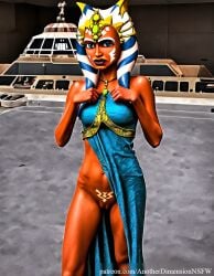 ahsoka_tano ai_generated anotherdimensionai anotherdimensionnsfw clone_wars clone_wars_(style) dress naked pussy standing star_wars star_wars:_the_clone_wars togruta