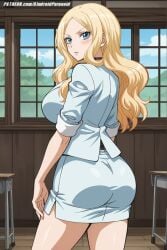 ai_generated aindroidparanoid ass ass_focus assassination_classroom big_ass big_breasts big_butt blonde_hair blue_eyes breasts busty butt_focus choker classroom cleavage curvy fat_ass female female_only from_behind hips huge_ass huge_breasts huge_butt irina_jelavic large_ass large_breasts large_butt long_hair mature mature_female narrowed_eyes nipples slim_waist stable_diffusion taller_girl teacher voluptuous wavy_hair