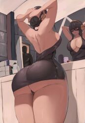 1girls big_ass big_breasts black_hair dress female female_focus human miraihikari solo_focus spy_x_family yor_briar yor_forger