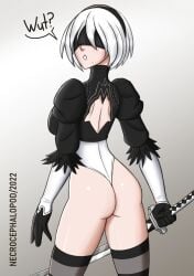 1girls ass ass_focus female necrocephalopod nier:_automata yorha_2b