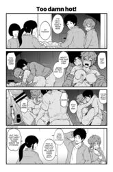 1boy 3girls 4koma aizawa_tomo bar_censor big_breasts black_hair blush breast_grab breasts canon_couple carrying_partner creampie cum cum_in_pussy cum_inside dialogue embarrassed embrace english_text female from_behind grabbing_from_behind gym gym_uniform happy happy_sex kubota_junichirou male monochrome multiple_views ponytail school schoolgirl sex short_hair side_view sideboob speech_bubble sportswear stealth_sex straight text time_lapse tomboy tomo-chan_wa_onna_no_ko tsundere tyronestash vaginal_penetration vaginal_sex