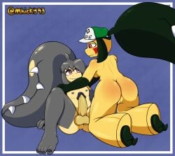 2_mouth 2_toes absurd_res anthro feet female feral generation_3_pokemon genitals hi_res juri_(candychateau) male male/female mawile mhicky93 mhicky_(mhicky93) nintendo penis pokemon pokemon_(species) pussy soles toes