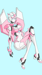 1girls alien alien_girl arcee ass blue_background blue_eyes boobs breasts butt curvaceous curves curvy curvy_body curvy_female curvy_figure ex-01_nicee female female_focus female_only full_body fully_clothed high_heels machine robot robot_girl round_ass simple_background small_breasts solo solo_female solo_focus tits transformers transformers_g1