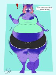 big_breasts blueberry_inflation breasts cleavage female furry huge_breasts lj_caffie tagme thick_thighs wide_hips