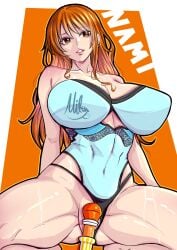 1female 1girls big_breasts big_breasts breasts breasts female female female_focus female_only huge_breasts huge_breasts large_breasts large_tits mifenami nami nami_(one_piece) one_piece orange_hair shounen_jump tagme