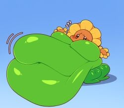 1girls anthro anthrofied ass belly belly_bulge breasts buttersita fat female female_pred flora_fauna inflation obese plant plant_girl plant_humanoid plantie plants_vs._zombies plants_vs_zombies popcap_games pred pussy sunflower_(pvz) thick_thighs weight_gain