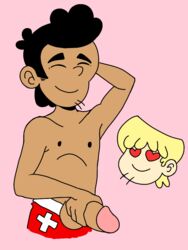 blonde_hair bluebowporn bobby_santiago brown_skin drawfag drawthread_request erection gay heart_eyes latino loki_loud male male_focus male_only penis tanned_skin the_loud_house yaoi