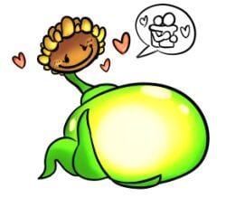 1girls anthro anthrofied ass belly belly_bulge breasts fat female female_pred flora_fauna inflation obese plant plant_girl plant_humanoid plantie plants_vs._zombies plants_vs_zombies popcap_games potterfodder pred pussy sunflower_(pvz) weight_gain