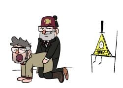 3boys anal anal_sex bill_cipher bowtie chair clothed clothed_sex clothes clothing cuckold disney disney_channel disney_xd fez funny gay glasses gravity_falls gray_hair grey_hair grunkle_stan hat illuminati incest kuruko kuruukoo male male_focus male_only male_penetrated male_penetrating male_penetrating_male meme mouth_open one_eye open_mouth plain_background simple_background sitting sitting_on_chair stanford_pines stanley_pines suit tagme tie voyeur white_background yaoi yellow_body yellow_skin