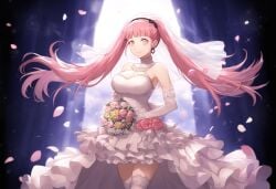 1girls ai_generated fire_emblem fire_emblem:_three_houses hilda_valentine_goneril nintendo novelai solo_female wedding_dress