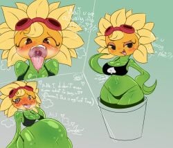 1girls anthro anthrofied ass belly belly_bulge breasts camigz digestion fat female female_pred flora_fauna plant plant_girl plant_humanoid plantie plants_vs._zombies plants_vs_zombies popcap_games pred pussy solar_flare_(pvz) sunflower_(pvz) vore vore_belly