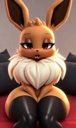 10_seconds 1girls 3d ai_generated animated big_ass big_butt dissociating eevee eeveelution eyeliner flat_chest huge_ass huge_thighs no_sound pokemon sexy_eyes short shorter_than_10_seconds shortstack sitting sitting_on_bed small small_breasts stare stockings tagme vertical_video video