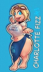 1girls bikini blonde_hair blue_eyes butt charlotte_fizzles cute female female_only glasses gnome gnome_(warcraft) gnome_female hungryartist sexy_pose short_hair shortstack summer thick_thighs warcraft world_of_warcraft