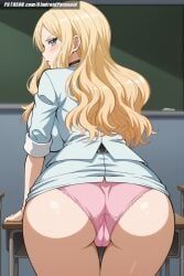 ai_generated aindroidparanoid ass ass_focus assassination_classroom big_ass big_breasts big_butt blonde_hair blue_eyes breasts busty butt_focus cameltoe choker classroom cleavage curvy fat_ass female female_only flashing_panties hips huge_ass huge_breasts huge_butt irina_jelavic large_ass large_breasts large_butt long_hair mature mature_female narrowed_eyes nipples panties pussy showing_ass showing_panties slim_waist stable_diffusion taller_girl teacher voluptuous wavy_hair