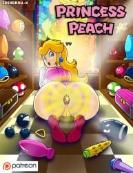 1girls anal anal_beads anal_object_insertion ass blonde_hair blue_eyes dildo dildo_in_ass dildo_insertion elbow_gloves gloves huge_ass idendrawx indoors looking_at_viewer looking_back mario_(series) nintendo object_insertion plug_(sex_toy) princess_peach sex_toy shorter_than_10_seconds solo sound tagme vertical_video video white_gloves wide_hips