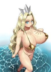 1girls araiyuutoo bikini huge_breasts large_breasts mega_man mega_man_battle_network nipple_bulge nipples princess_pride