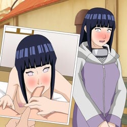 1boy 1girls before_and_after big_breasts blackmail blowjob blush breasts fellatio holding_object hyuuga_hinata hyuuga_hinata(genin) male_pov naruto naruto_(classic) naruto_(series) naruto_shippuden nipples open_mouth oral outdoors penis photo_(object) pov purple_hair rantuahelax sfh unseen_male_face violet_eyes walking young