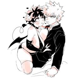 1girls adult_swim big_breasts big_eyes bikini breast_on_chest breast_press breasts breasts_against_chest breasts_on_chest breasts_pressed_against_partner curvy female female_deku genderswap_(mtf) gloves heart heart-shaped_pupils izuku_midoriya katsuki_bakugou large_breasts leaning_on_person male male/female mrtm0102 my_hero_academia on_lap revealing_clothes rule_63 school_uniform schoolboy seductive short_hair sitting_on_lap spiky_hair succubus tail teenager tits toonami voluptuous wings