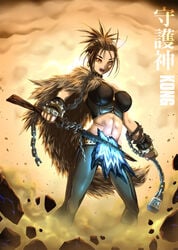 2021 abs bare_midriff big_breasts brown_hair gijinka godzilla_vs_kong goes_hard humanized king_kong king_kong_(series) legendary_pictures lolitamajin monsterverse rule_63 tagme