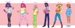 applejack_(mlp) before before_and_after bimbo bimbofication bimbophi dark_skin female fluttershy_(mlp) fully_clothed high_heel_boots high_heels multiple_girls my_little_pony pinkie_pie_(mlp) rainbow_dash_(mlp) rarity_(mlp) smooth_skin transformation twilight_sparkle_(mlp)