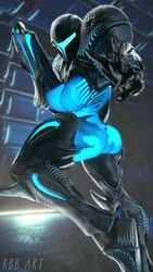 1girls 3d action_pose alien alien_girl armor ass bare_breasts big_ass big_breasts big_butt blender blender_(software) blue_body boots breasts butt dark_samus female female_only glowing helmet kingbigballs large_ass large_breasts legs looking_at_viewer metroid no_humans skeleton solo solo_female thick thick_ass thick_thighs thighhighs thighs video_game video_games watermark weapon