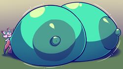 breast_expansion breasts female flora_fauna gigantic_breasts heart hyper hyper_breasts lurantis motion_lines nintendo pokémon_(species) pokemon pokemon_focus pokemon_only royaloppai tagme video_games