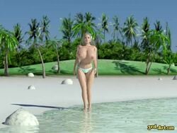 3d 3rd-art animated big_breasts big_nipples boobs breast_fondling breasts fondling lisa_(3rd-art) mp4 sound topless video white_hair