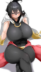 1girls big_breasts blush bodysuit breasts busty curvy enormous_breasts female female_only huge_breasts huhuhunohuman hyuuman large_breasts looking_at_viewer massive_breasts muscular_female my_hero_academia nana_shimura sitting solo thick_thighs thighs tight_clothing voluptuous