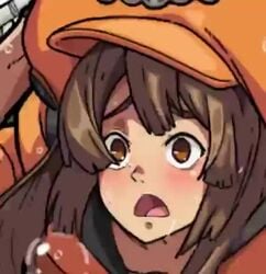 1girls ahe_gao ahegao ambiguous_penetration animated blush blushing drooling guilty_gear hat implied_sex losloslos_(lx3) losloslos_lx3 mark_gavatino may_(guilty_gear) shorter_than_30_seconds sound suggestive tagme video