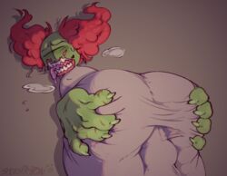 ass blush claws clothed drool drooling fangs gay large_balls madness_combat panting scars smoky_payton spread_ass spreading tricky_the_clown