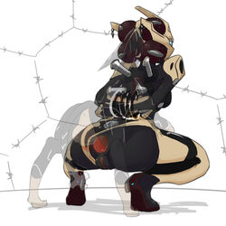 2d anal armor ass feral feral_on_female feral_penetrating feral_penetrating_anthro feral_penetrating_female khora_(warframe) robot venari_(character) warframe zoophilia