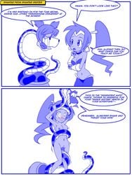 1girls english_text female hypnosis kaa monochrome renaissanceofchaos sex shantae shantae_(character) text the_jungle_book vaginal_penetration wrapped zoophilia